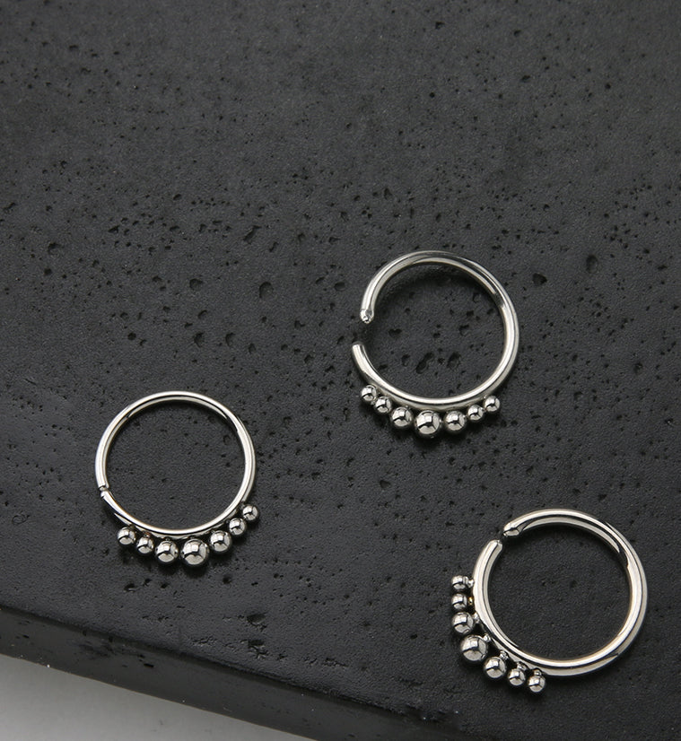 Beaded Annealed Seamless Hoop Ring - Image 2