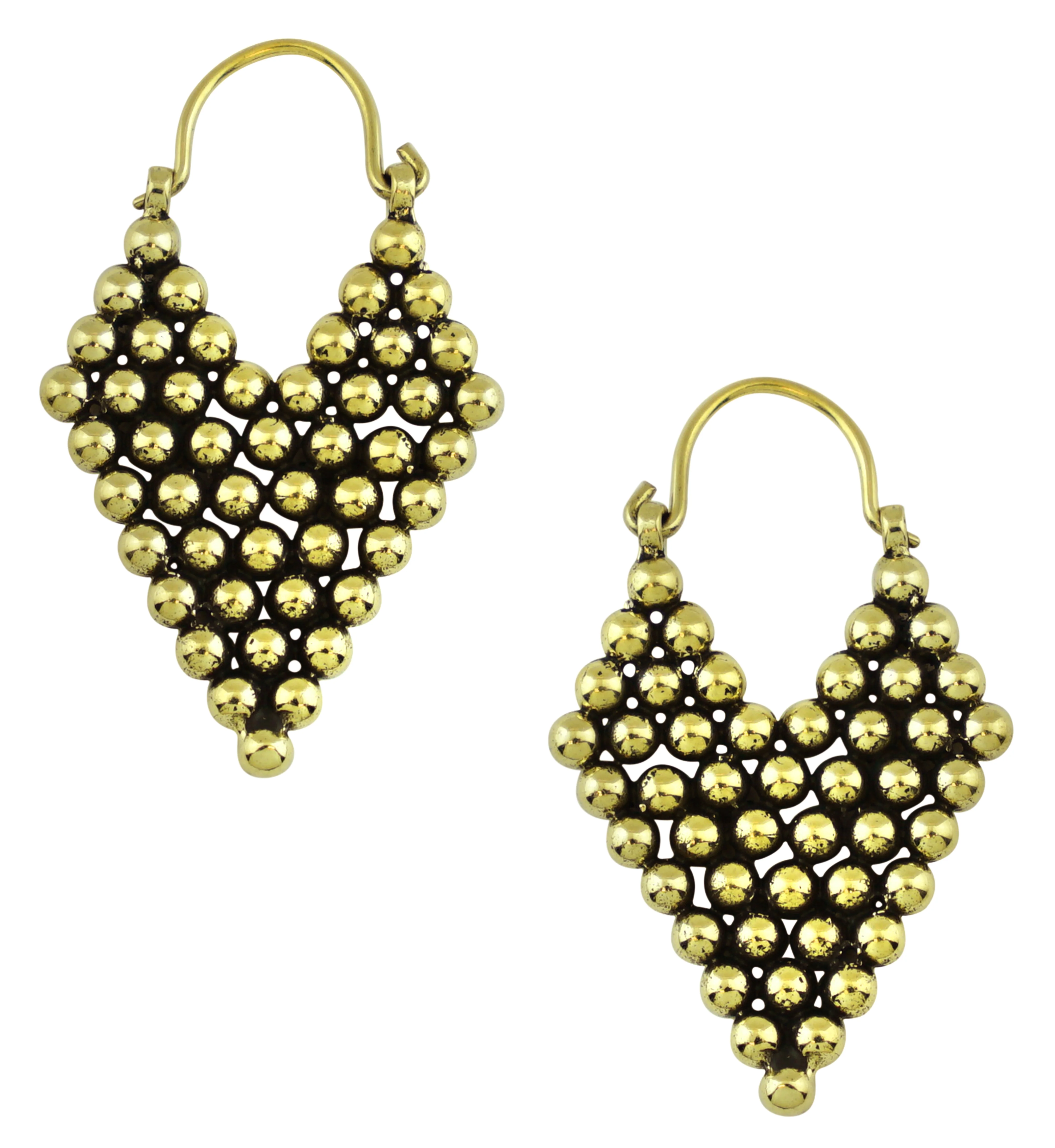 Beaded Apex Brass Hinged Hangers/Earrings