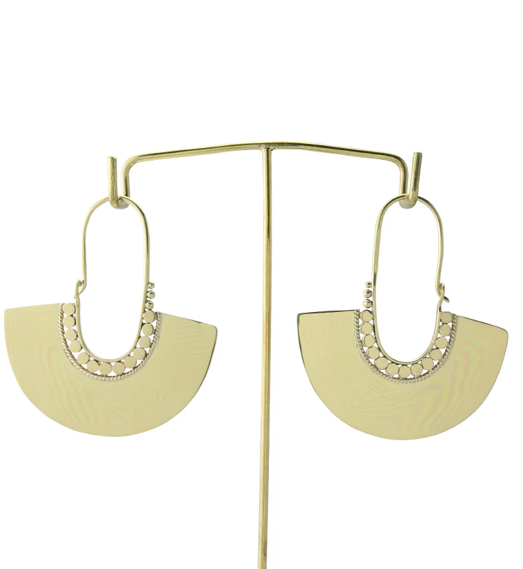 Beaded Arc Brass Hangers / Earrings - Image 4