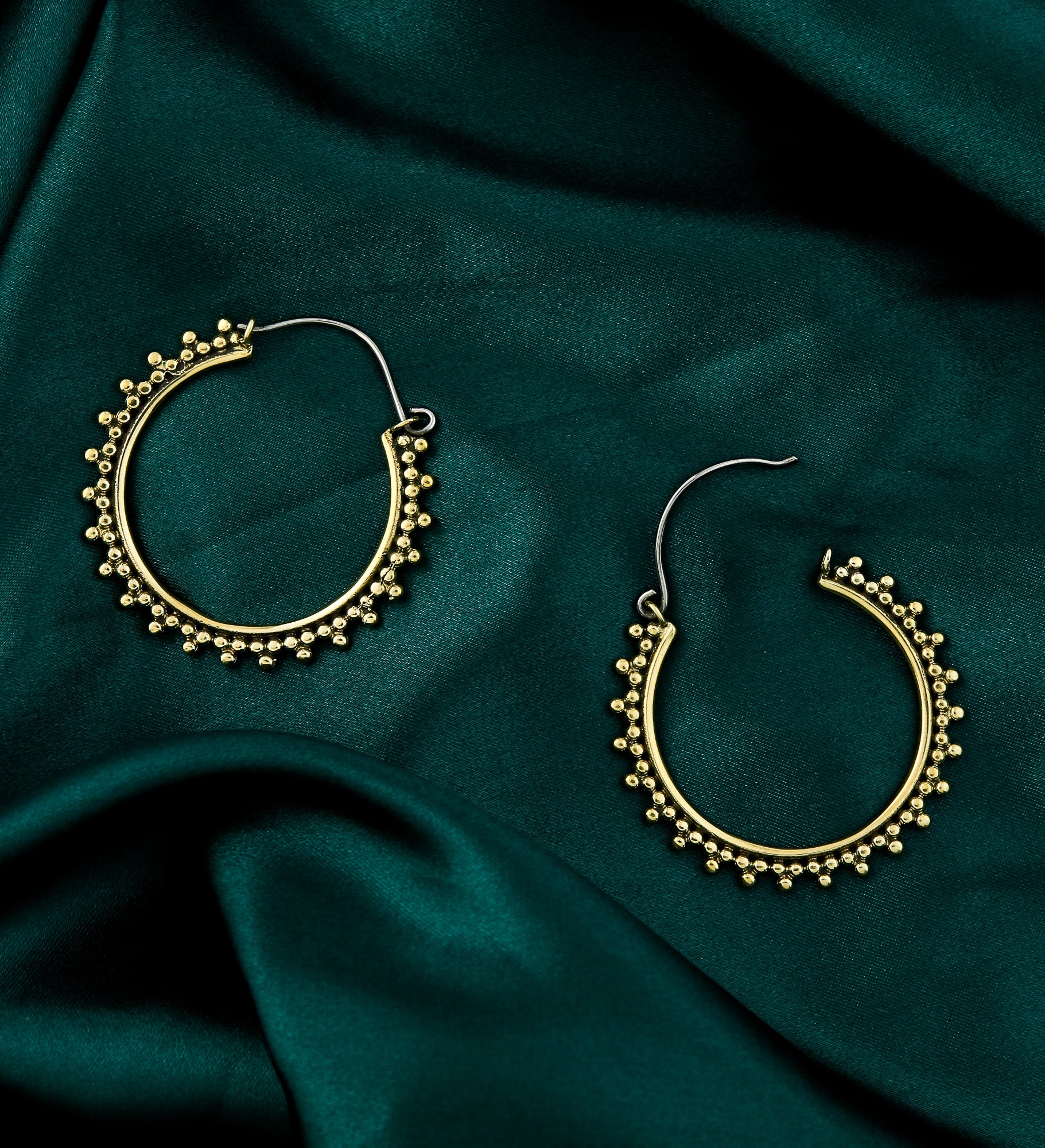 Beaded Brass Hangers - Earrings - Image 2