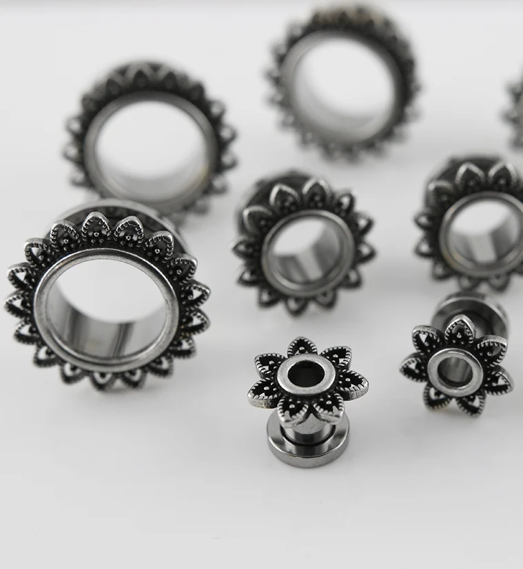 Beaded Floral Stainless Steel Tunnels - Image 3