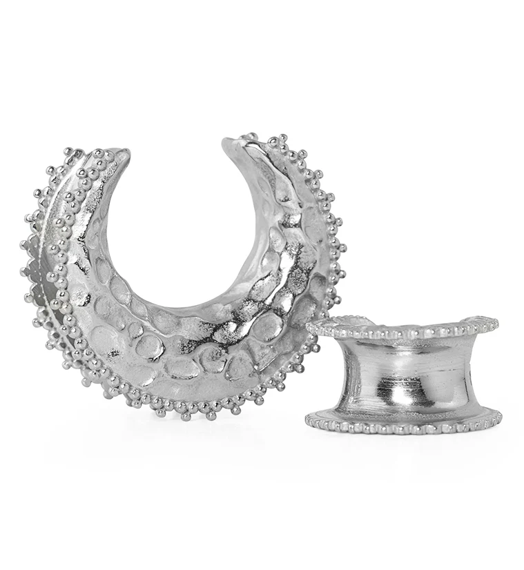 Beaded Hammered Stainless Steel Saddles