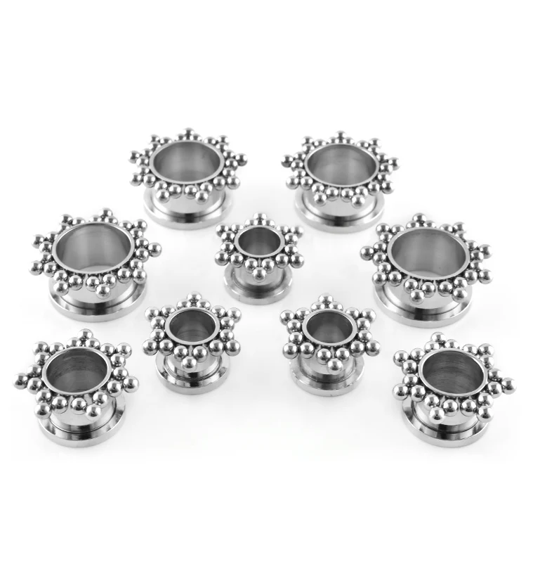 Beaded Rim Stainless Steel Tunnel Plugs - Image 2