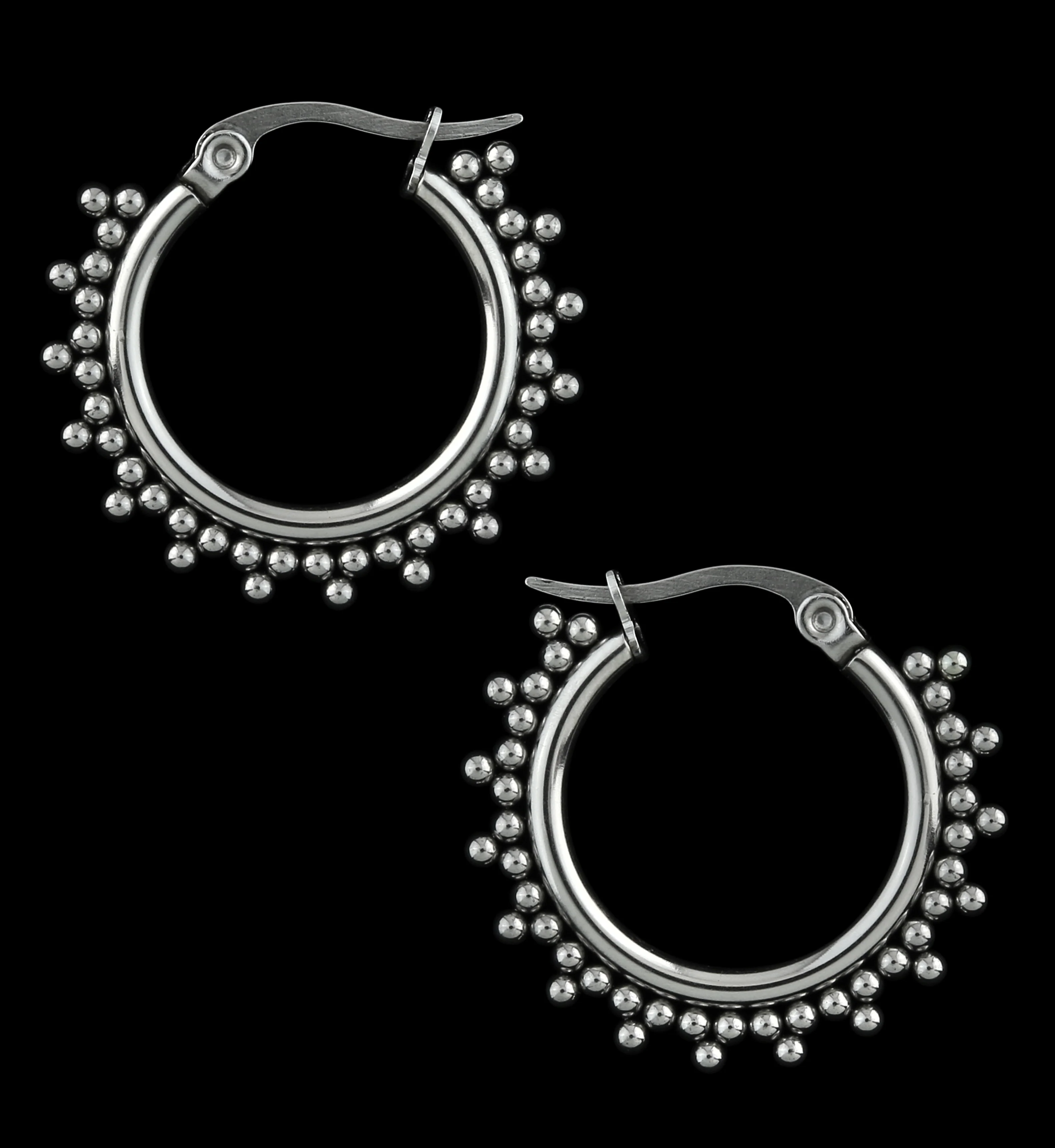 Beaded Stainless Steel Hangers - Earrings - Image 4