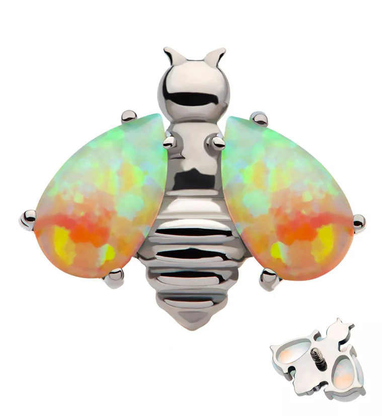 Bumblebee Sunset Opalite Wings Internally Threaded Titanium Top