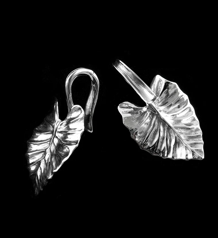 Beech Leaf White Brass Ear Weights - Image 2