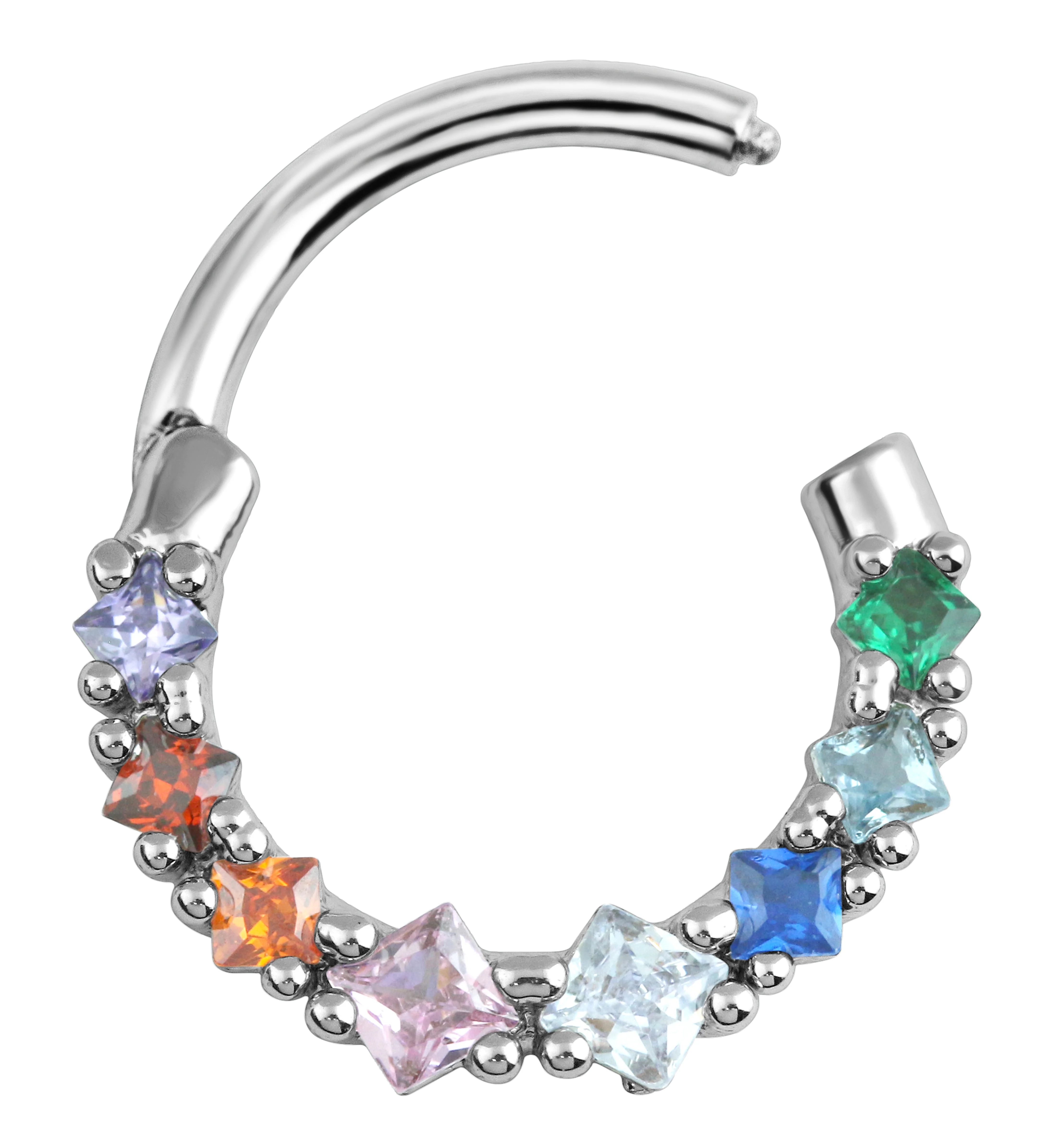 Birthstone Gems Straight Hinged Segment Ring - Image 2