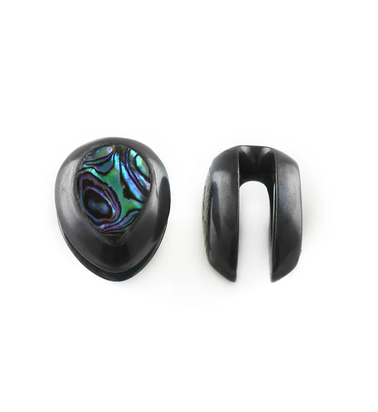 Black Abalone Knuckle Brass Ear Weights - Image 2