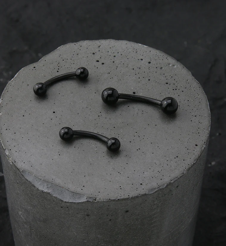 Black Acrylic Curved Barbell - Image 2