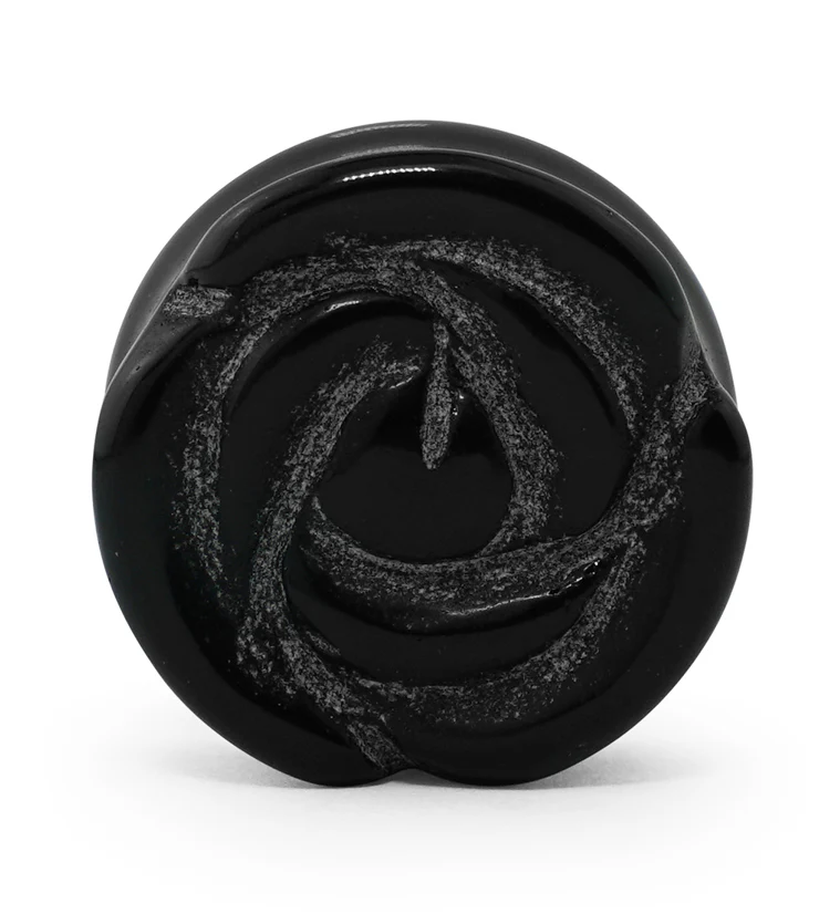 Black Agate Stone Rosebud Plugs - Image 7