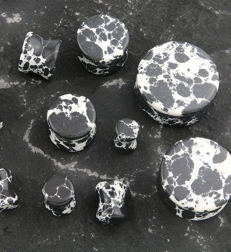 Black And White Howlite Stone Plugs - Image 2
