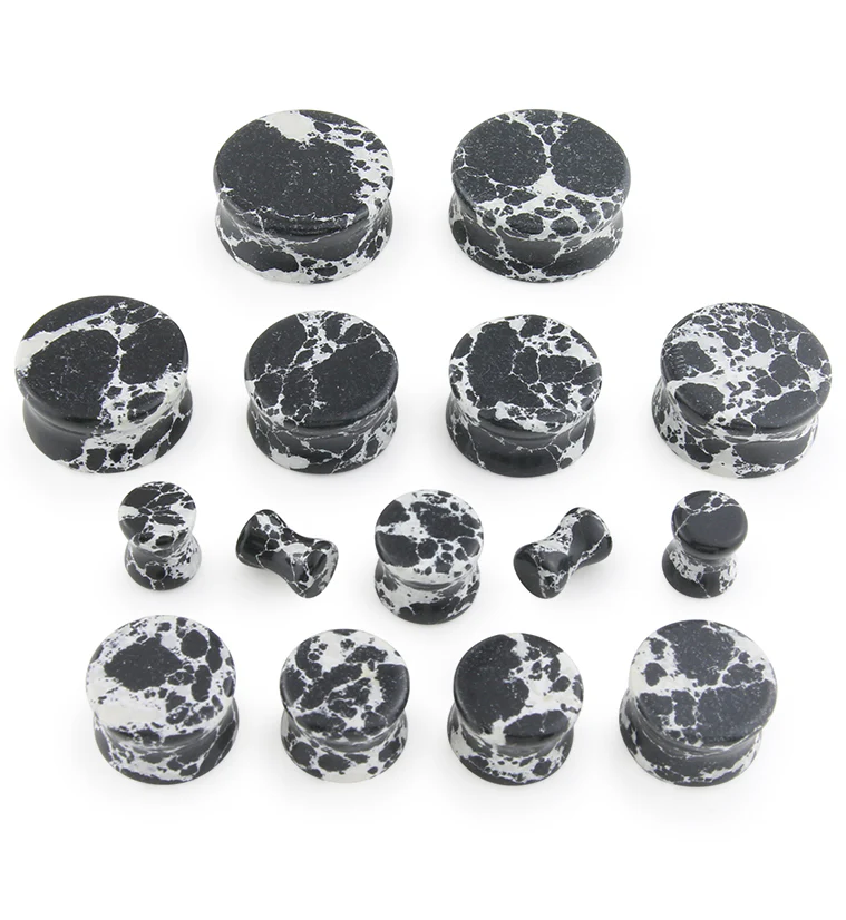 Black And White Howlite Stone Plugs - Image 4
