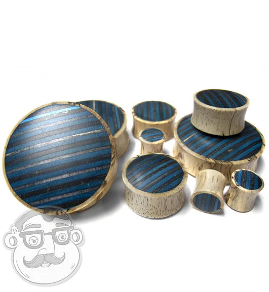 Black & Blue Wood Skateboard Plugs - Image 3