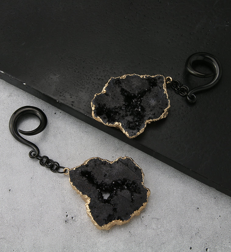 Black Druzy Agate Slice Hangers - Image 2