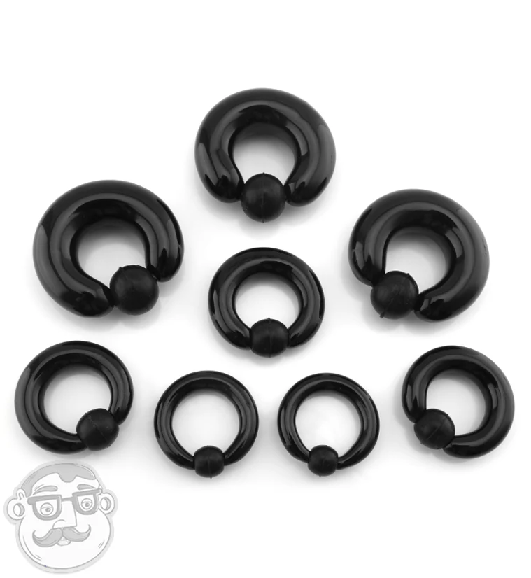Black Glass Captive Ring - Image 2