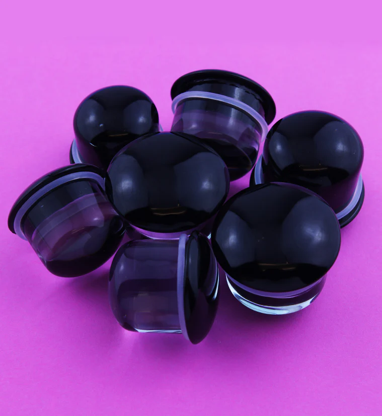 Black Glass Plugs - Single Flare - Image 4