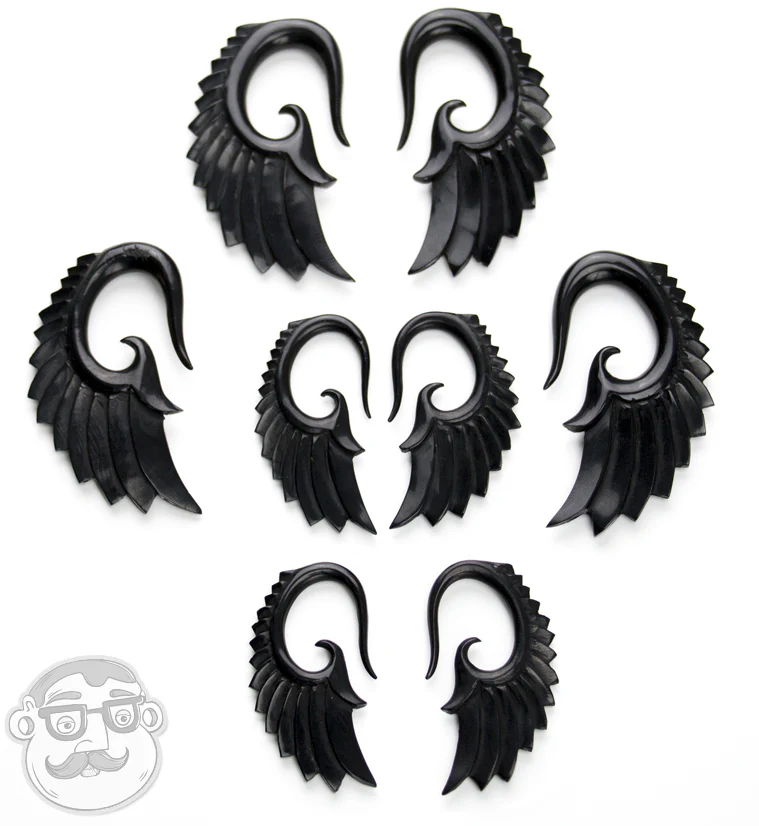 Black Horn Angel Wing Hangers - Image 3