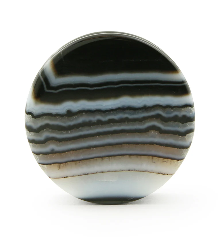 Black Line Agate Stone Plugs - Image 4