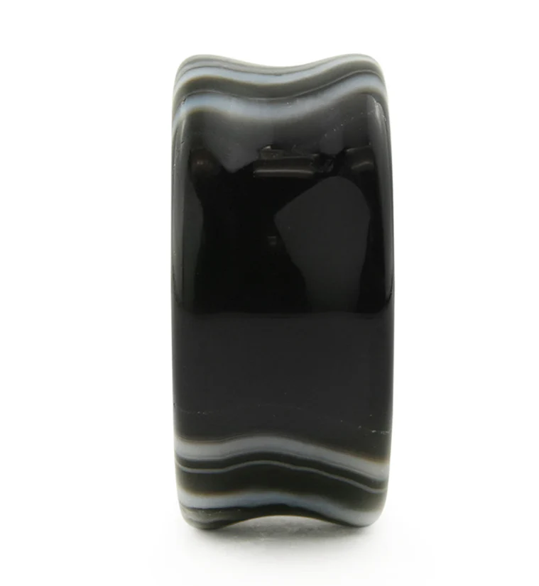 Black Line Agate Stone Plugs - Image 5