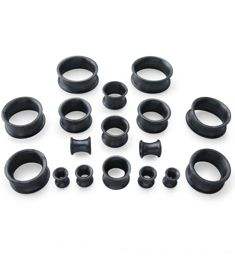Black Metallic Silicone Ear Skins - Image 3