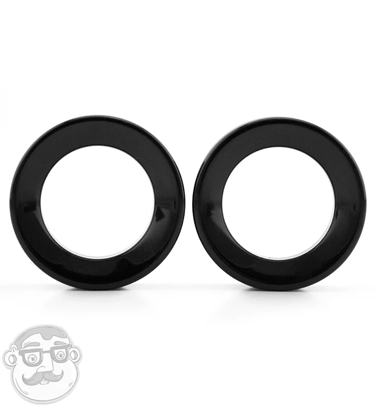 Black Obsidian Stone Double Flare Tunnels - Image 4