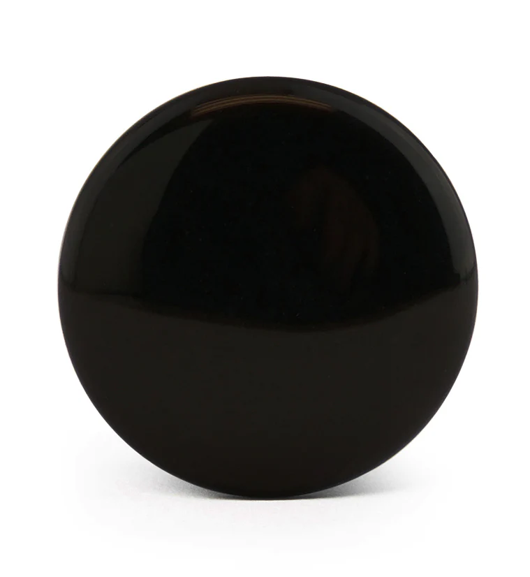 Black Obsidian Stone Plugs - Single Flare with Grooves - Image 4
