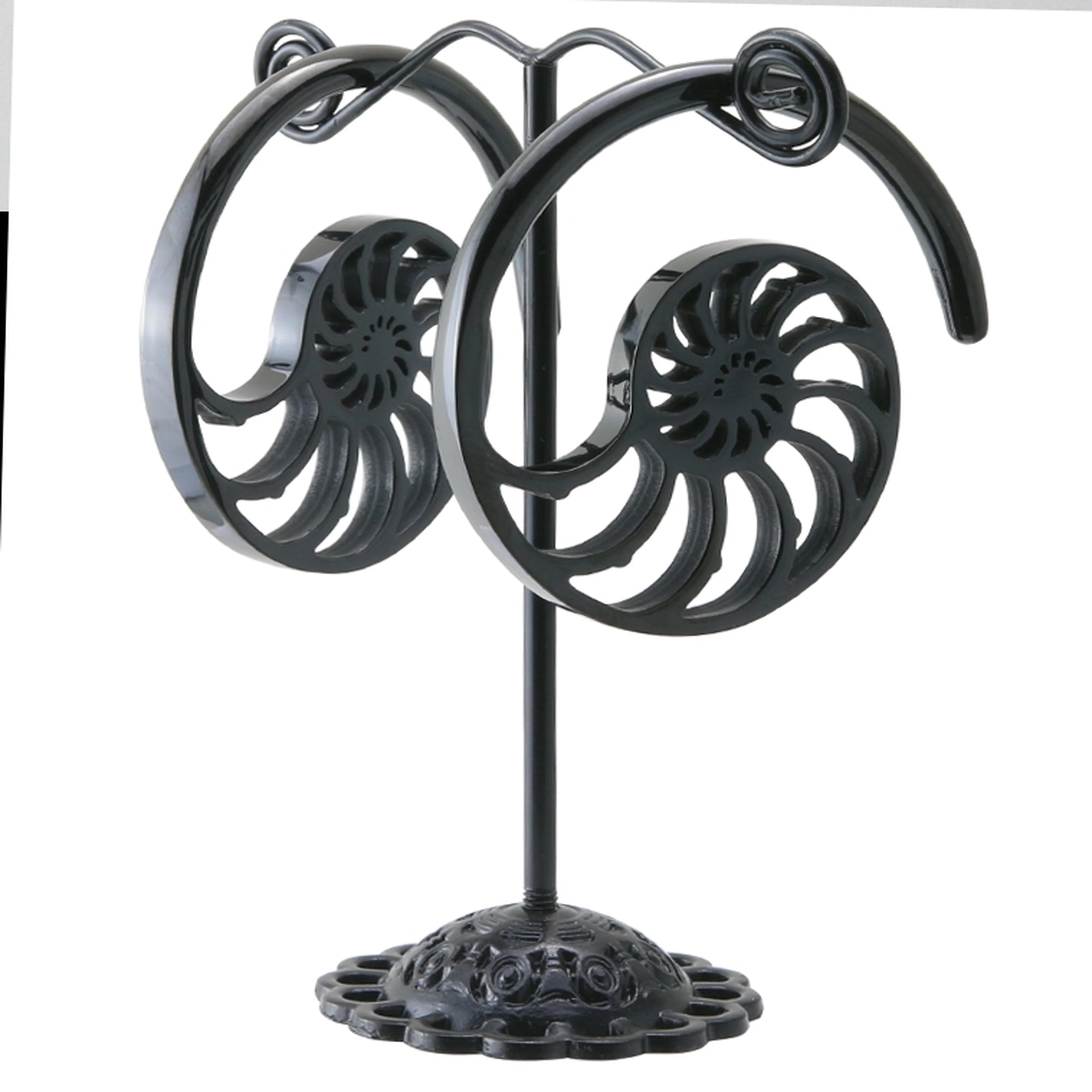 Black PVD Ammonite Ear Weights - Image 3