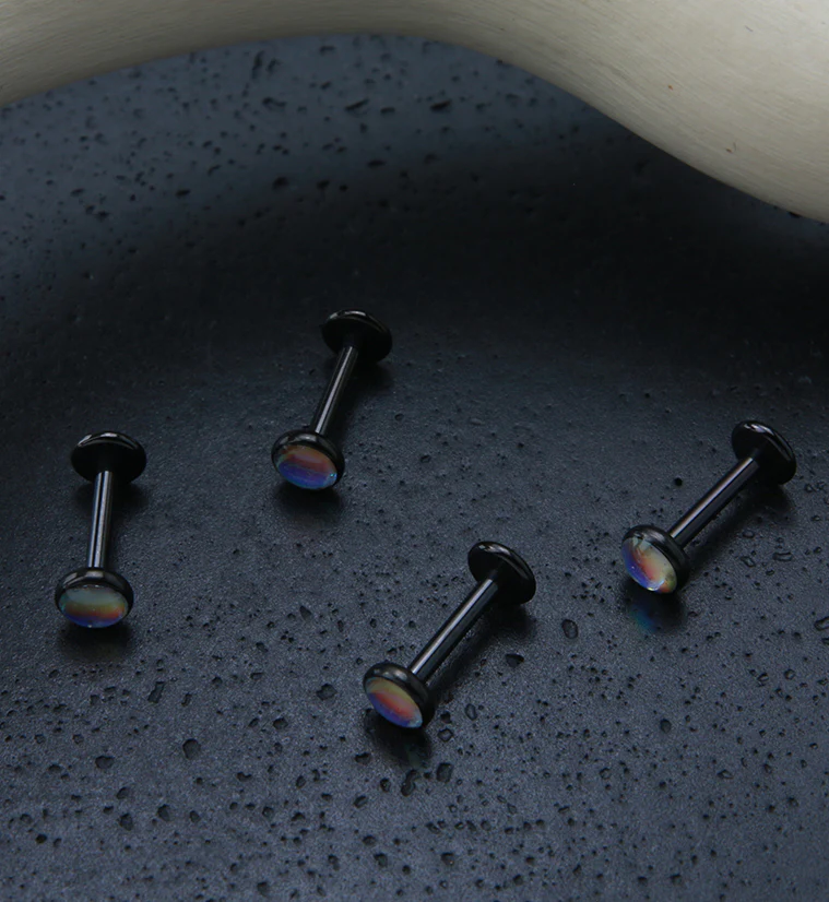 Black PVD Aura Labret Post - Image 3