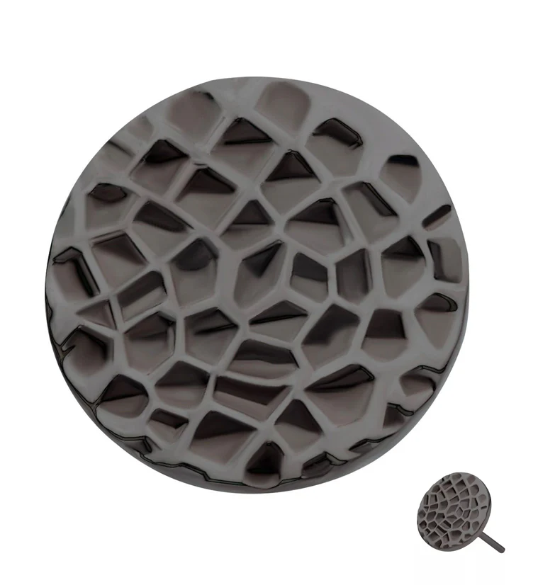 Black PVD Hammered Disk Threadless Titanium Top