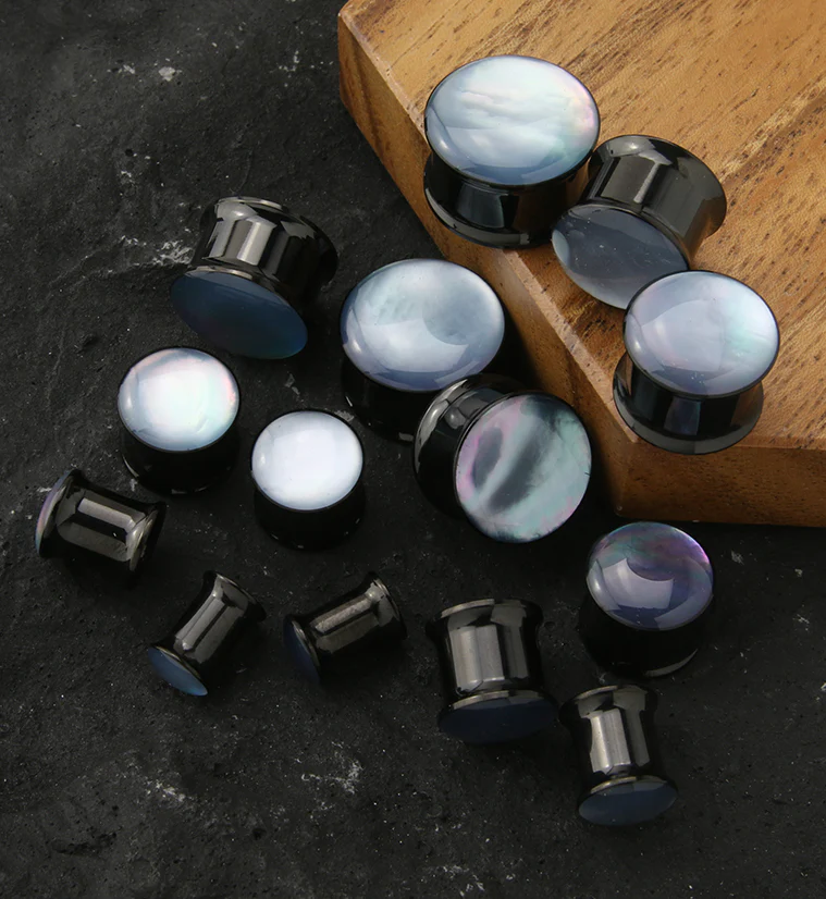 Black PVD Prism Stainless Steel Double Flare Tunnel Plugs - Image 2