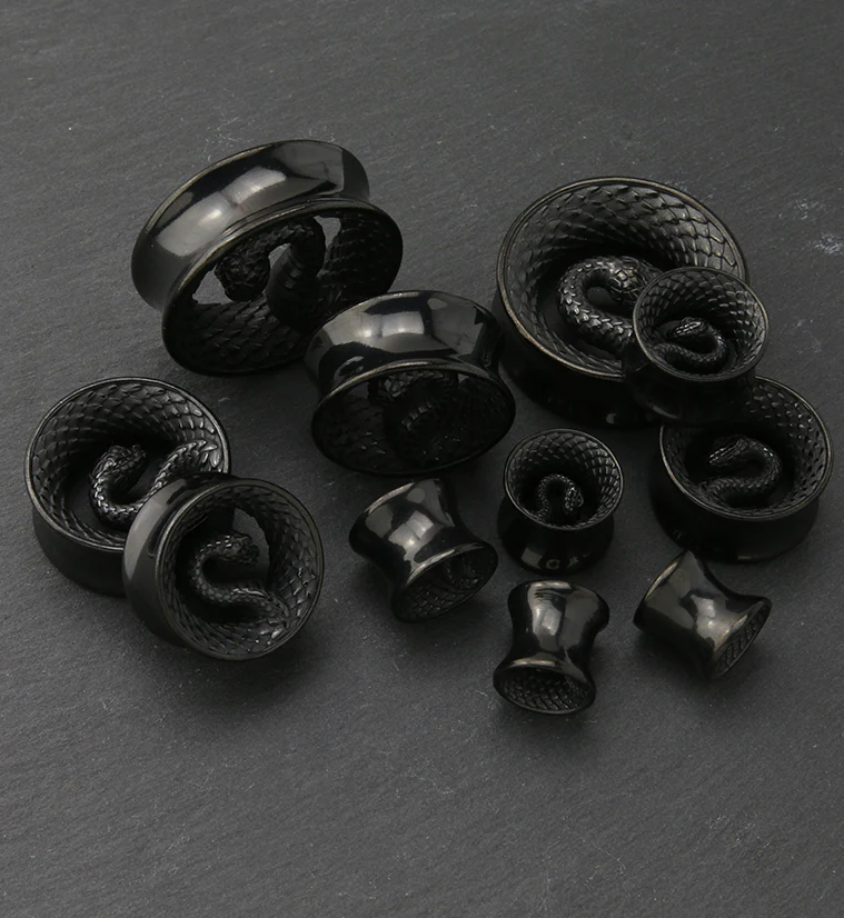 Black PVD Snake Stainless Steel Tunnels - Image 2