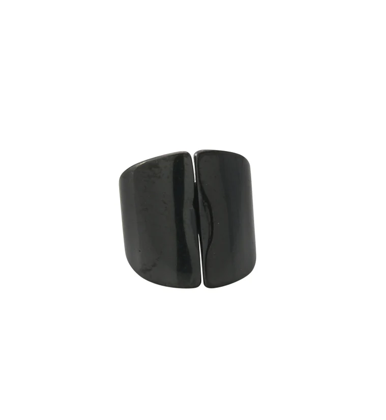 Black PVD Stainless Steel Hinged Stretched Ear Cuffs