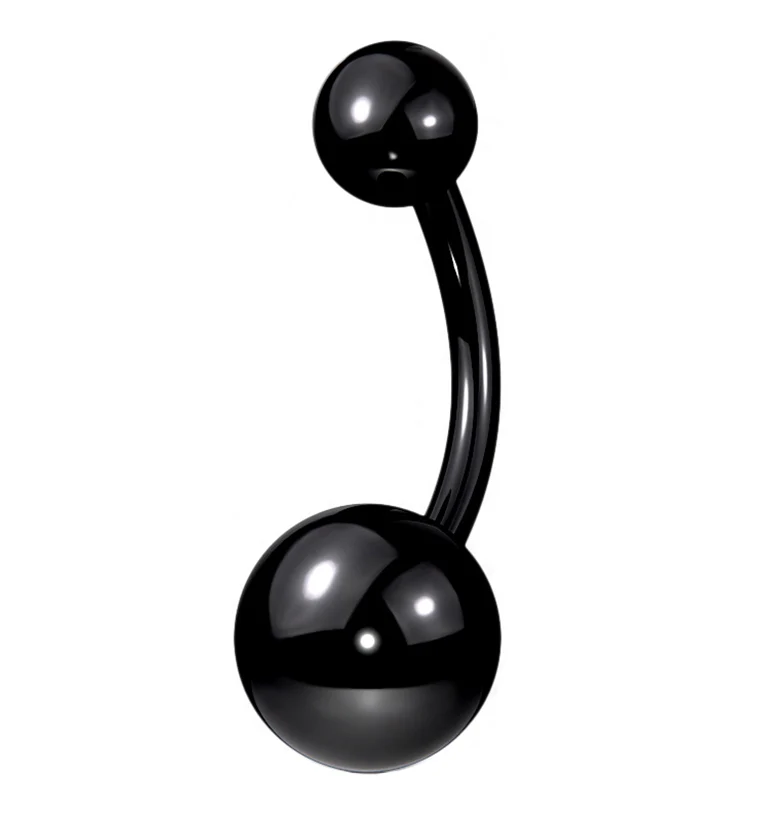 Black PVD Titanium Belly Button Ring
