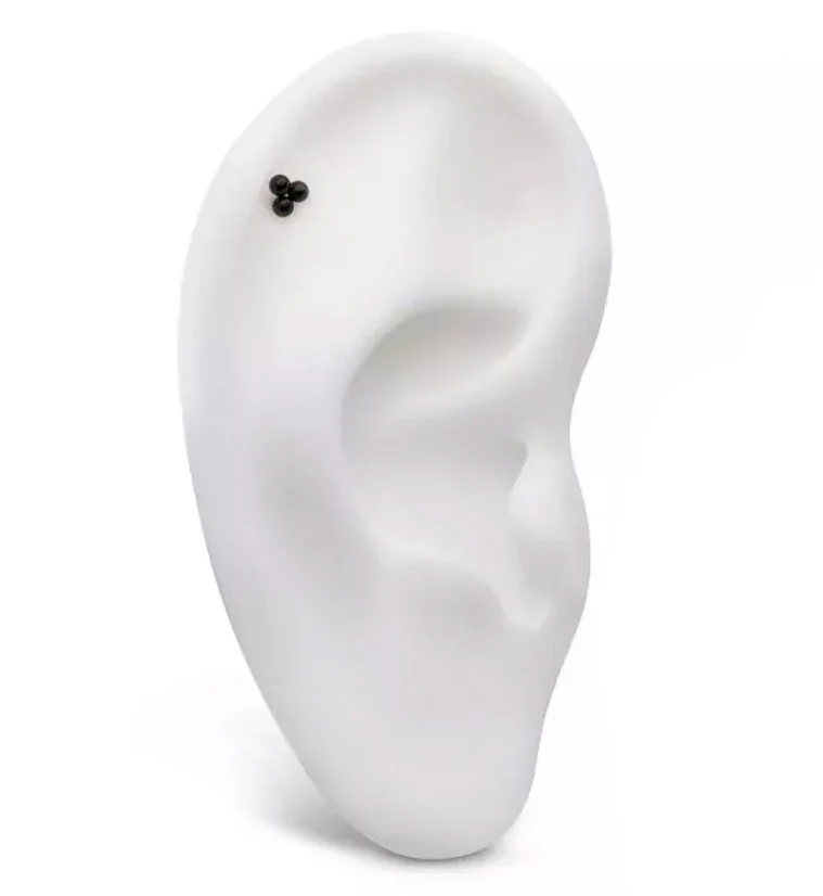 Black PVD Trinity Bead Internally Threaded Titanium Top - Image 3