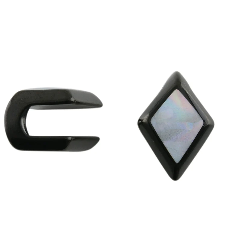 Black PVD Zircon Mother of Pearl Ear Weights - Image 4