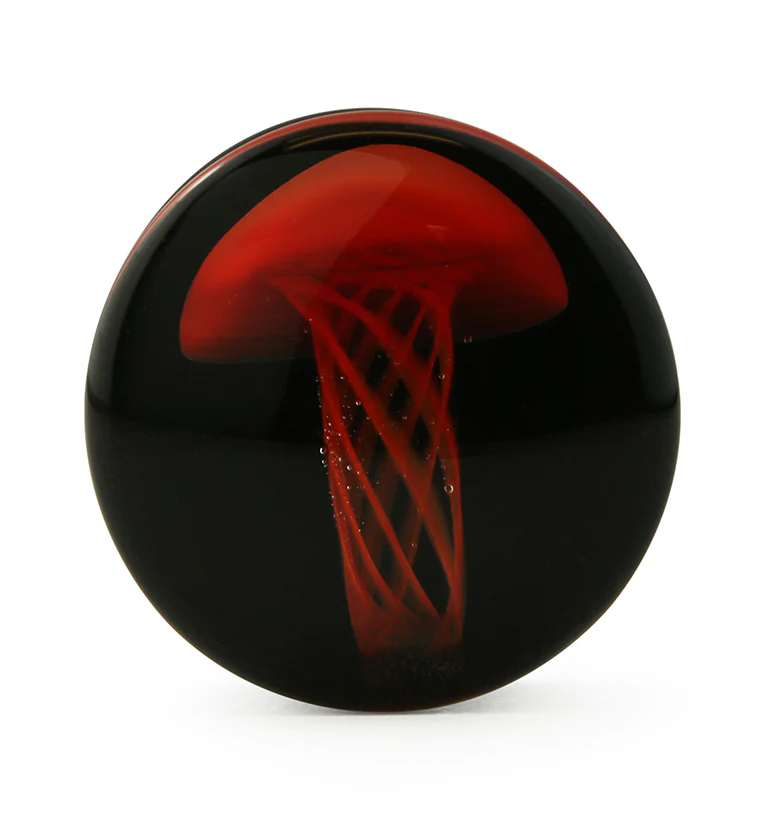 Black & Red Jellyfish Glass Plugs - Image 4