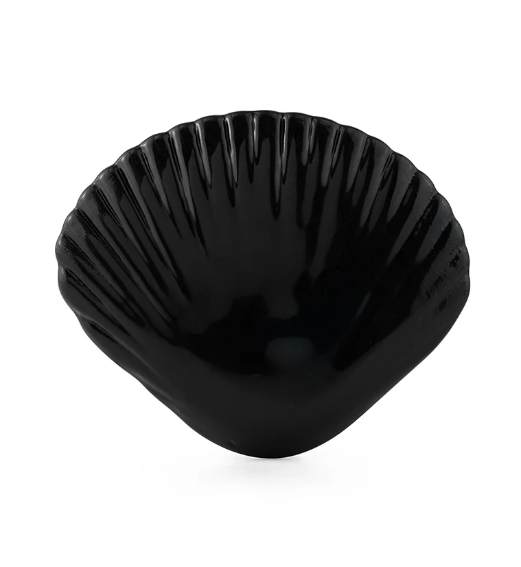 Black Seashell Glass Double Flare Plugs - Image 4