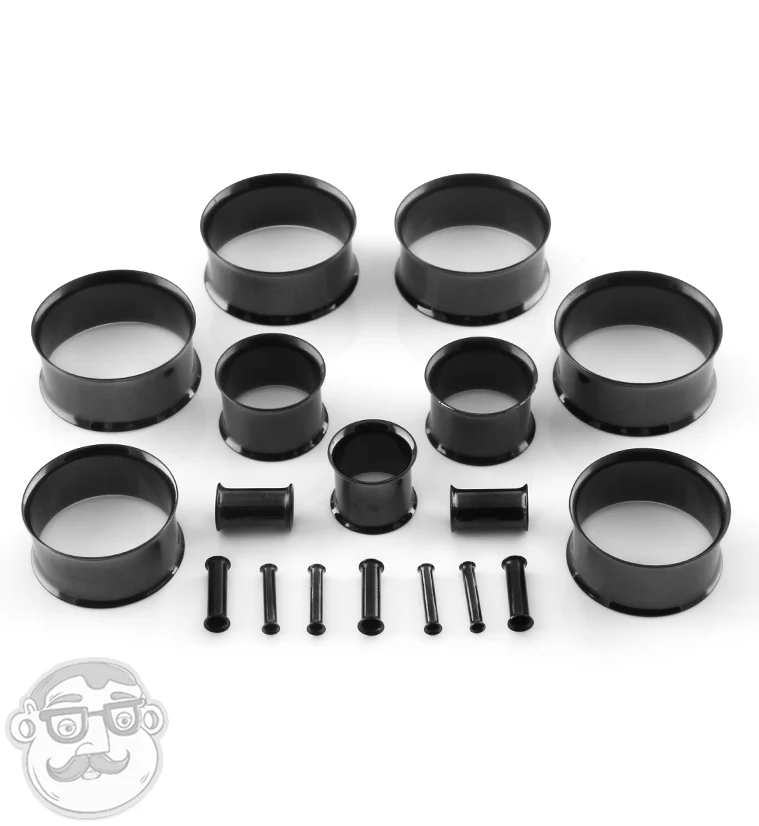 Black Stainless Steel Double Flare Tunnels - Image 3