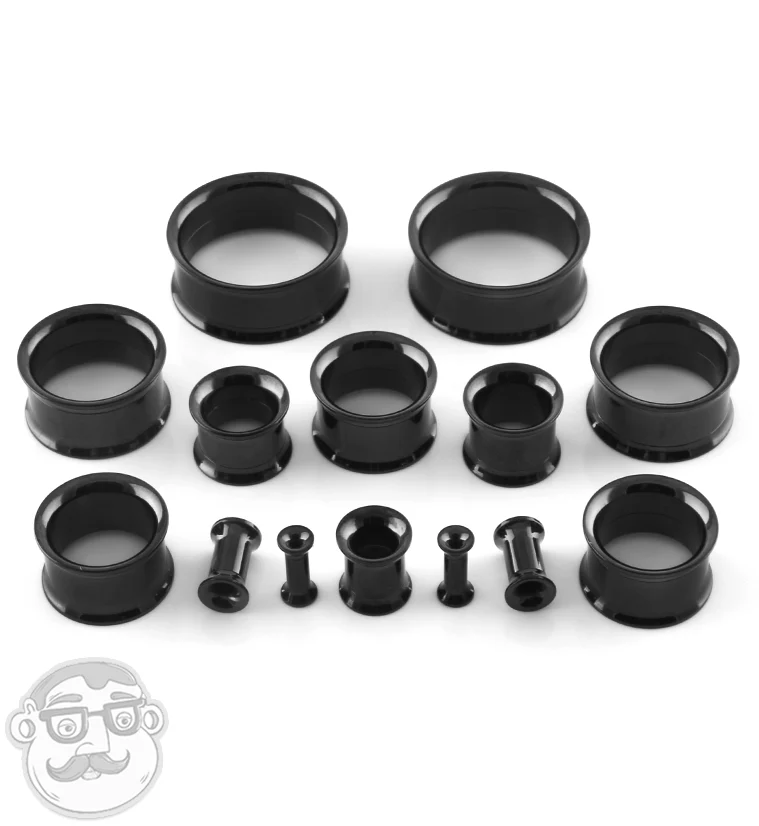 Black Stainless Steel Internally Threaded Tunnel Plugs - Image 3