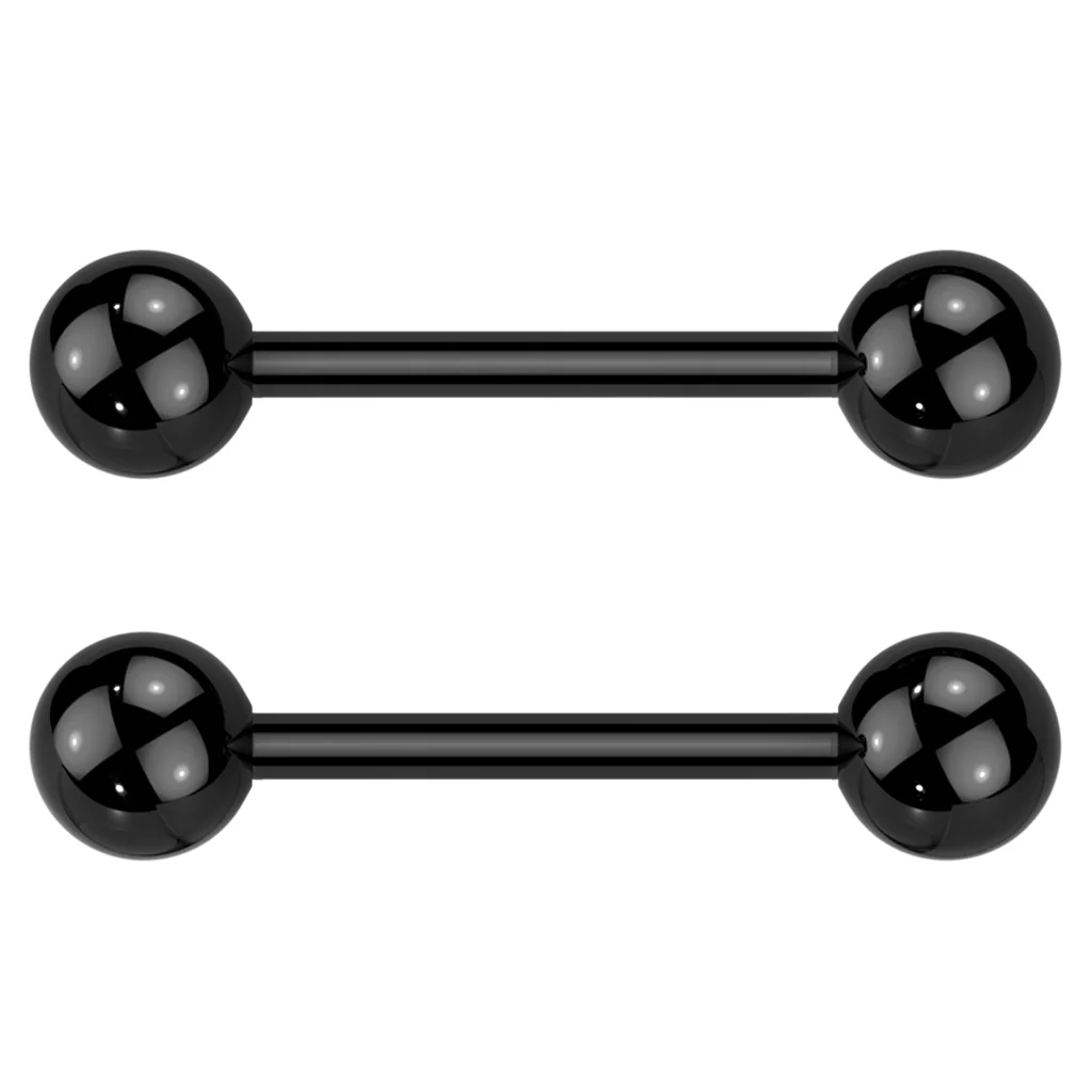 Black Stainless Steel Nipple Ring Bar