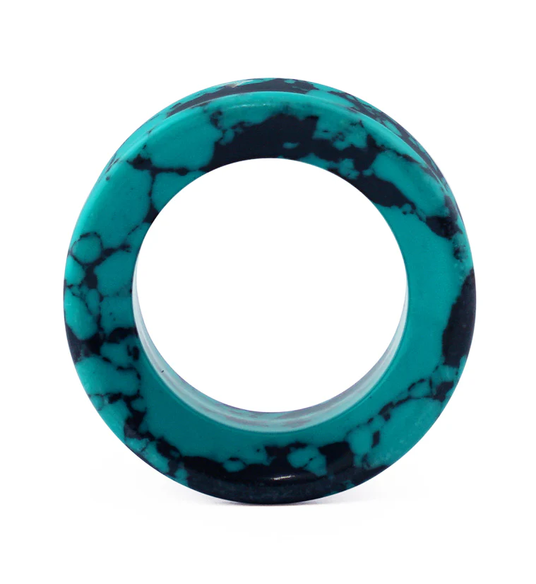 Black & Teal Howlite Stone Tunnels - Image 7