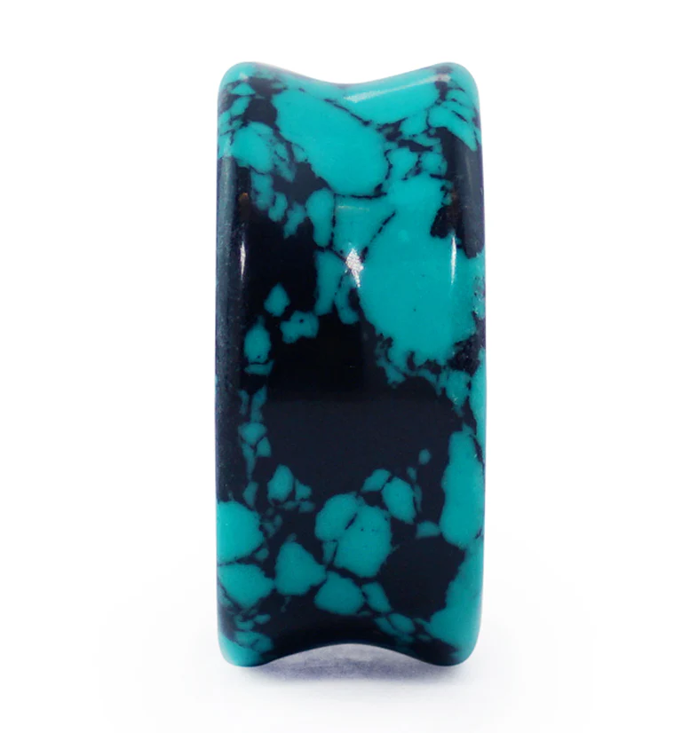 Black & Teal Howlite Stone Tunnels - Image 9