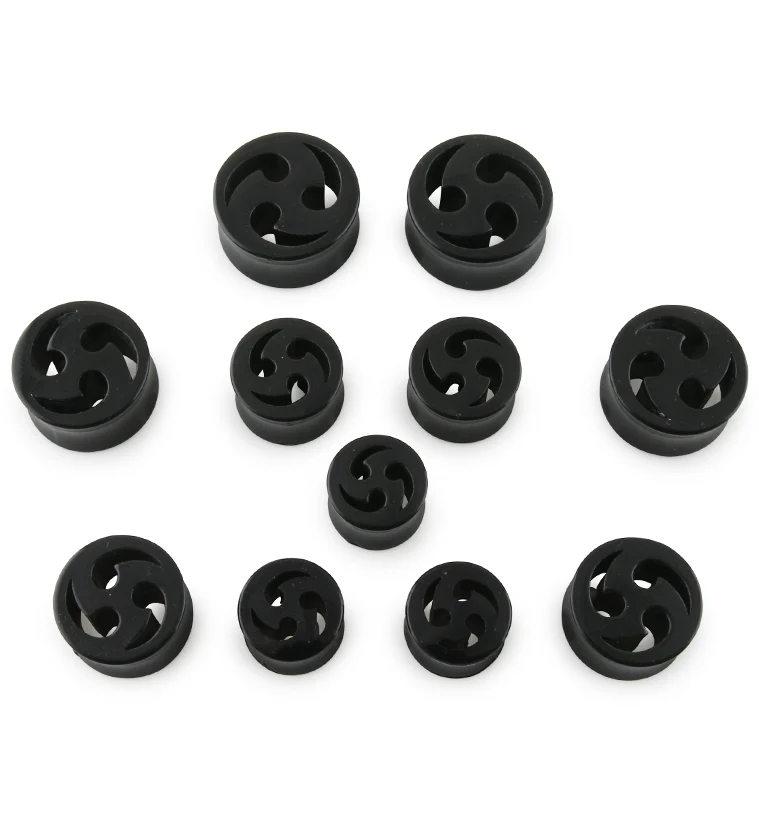 Black Tribal Tunnel Plugs