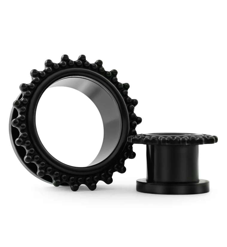 Black PVD Triple Beaded Rim Stainless Steel Tunnels