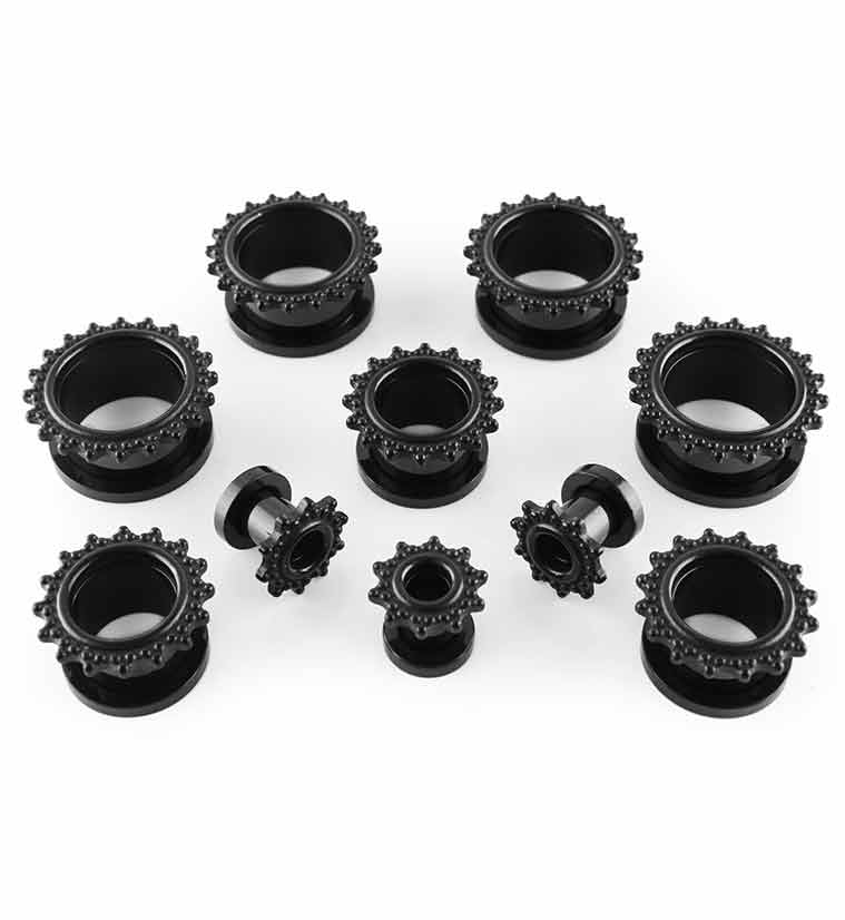 Black PVD Triple Beaded Rim Stainless Steel Tunnels - Image 2