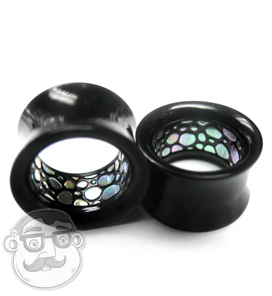 Black Tunnels With Inner Abalone Design - Image 3