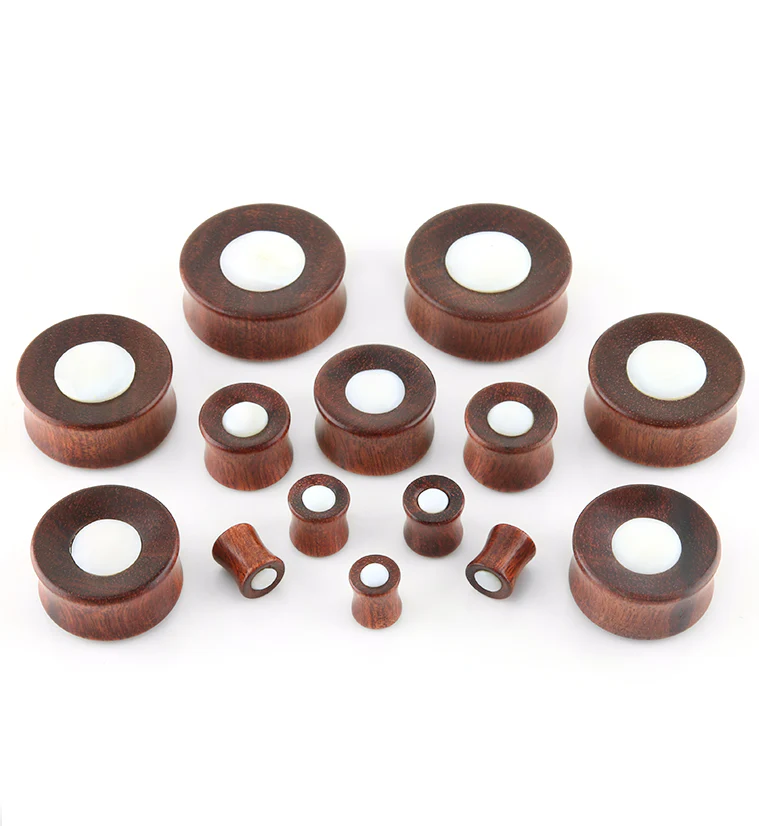 Bloodwood Plugs with MOP Dome Inlay - Image 2