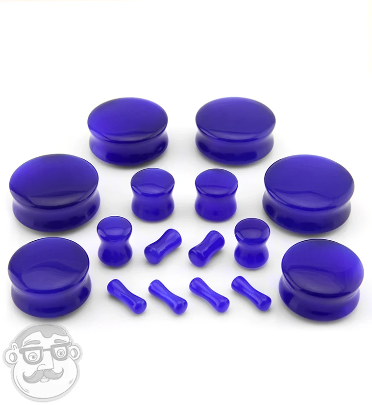 Blue Cat's Eye Glass Plugs - Image 2