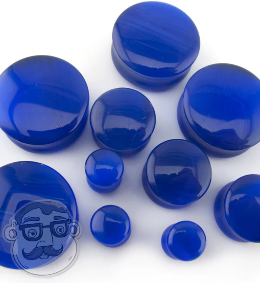 Blue Cat's Eye Glass Plugs - Image 4