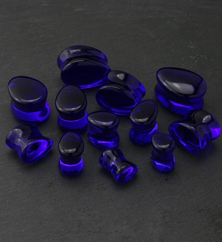 Blue Glass Teardrop Plugs - Image 2